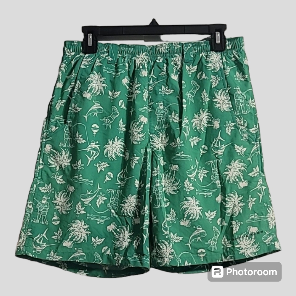 Columbia PFG Super Backcast Water Shorts Men's Small Green Swim Fish Omni-Shade